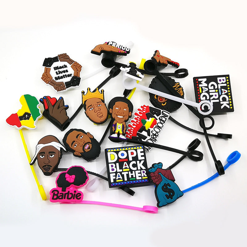 Wholesale 10PCS Street Culture Straw Set Silicone Dust Stopper Straw Tube Cap